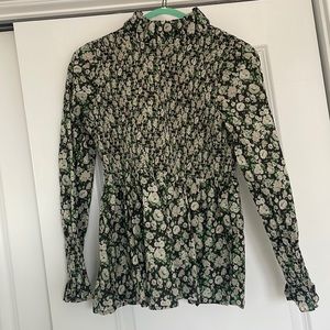 Tuckernuck Peplum Top - Green Floral
